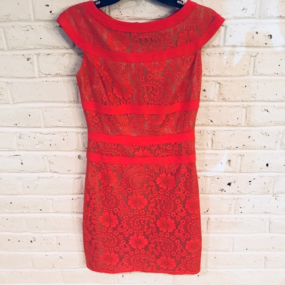 Adrianna Papell pink lace midi dress - Picture 2 of 3